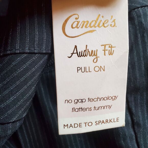 NEW! Candies Black / Grey Audrey Fit Pull On Pants -  Size Medium NWT - Picture 8 of 9